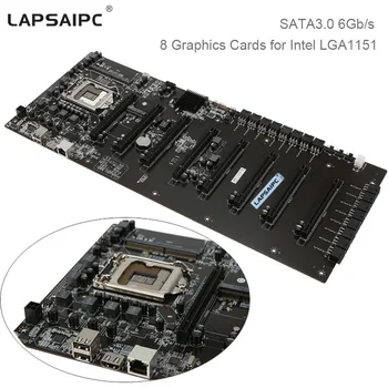 Lapsaipc 8 Grafične Kartice Rudarstvo Motherboard C. B250A-BTC PLUS YV20 za Intel LGA1151 ETH BTC Rudar Antminer Rudarstvo Mainboard