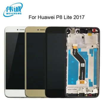 LCD Senzor Z Okvirjem Za HUAWEI P8 Lite 2017 LCD Zaslon Zamenjava Za Huawei P9 Lite 2017 LCD Zaslon PRA-LA1 PRA-LX1