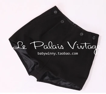Le Palais Vintage Retro ulica premagal vse-tekmo pripomoček volnene vitka paketni hip kratke hlače/visok pas/brez Trakov
