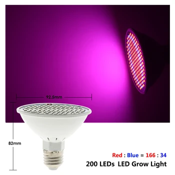 LED Rastlin Raste Žarnice E27 Celoten Spekter Raste Lučka 290 Led 200 Led Rastejo Bučke + 4M 8M Preklop Linije za emisije Toplogrednih Rastlin