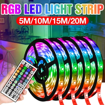 LED RGB Trak Svetlobe Adapter 5050 SMD Prilagodljiv Trak USB DC12V Trak Diod Vodotesen Daljinski upravljalnik RGB 5M 10 M 15M 20M Stopnice Dekor