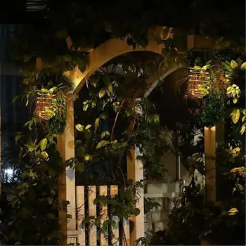 LED Sončne Prostem Vrt Nepremočljiva Ananas Obliki Sončne svetlobe na Prostem Stenska Svetilka Pravljice Nočne Luči Železne Žice Umetnosti Doma Dekor