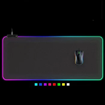 Led velika svetlobna mouse pad RGB velika miza mat Mousepad Za LOL gaming tipkovnica in miška ploščica mat