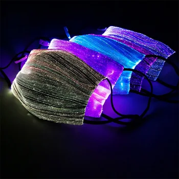 LED zasveti Obraz Masko 7 Barve, Osvetlitev, USB Polnilne Žareče Svetlobna Masko za Palice Stranka Festival Plesa Masqueradede