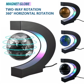 LED Zemljevid Sveta Magnetnega Lebdenja Plavajoče Svetu Noč Svetlobe Office Home Elektronski Anti Gravity Ball Lučka Novost Dekoracijo