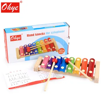 Lesena otroška izobraževalne igrače, oktave obsega tolkala xylophone glasbila za predšolsko izobraževanje