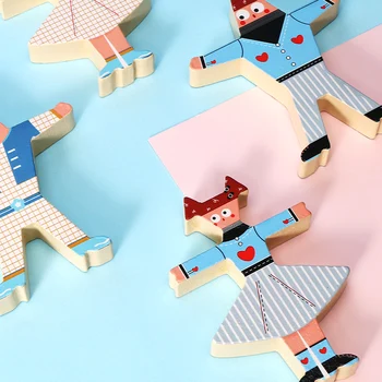 Lesene igrače Multiplayer risanka Hercules Zložene visoke stavbe, bloki bilance igrače zgodnje izobraževanje puzzle starš-otrok igre