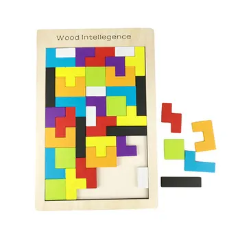 Lesene Igrače Otroška Tetris Geometrijske Tangram Sestavljanke Odbor Zgodnje Učenje Izobraževalni Lesa Uganke za Otroke ME2545H