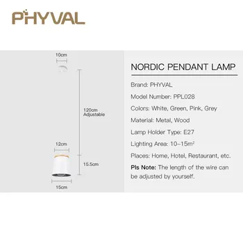 Lesene Nordijska Obesek Luči Za Domačo Razsvetljavo Sodobne Visi Svetilka iz Aluminija Lampshade LED Žarnice Spalnico, Kuhinjo, Svetlobe, iz železa E27