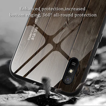 Lesene Potiskane Primeru Telefon Za Xiaomi 10 Pro 9 SE CC9 9T Redmi Opomba 9 8 9 5 6 7 8T 7A 8A K20 K30 Pro Kaljeno Steklo Primeru Zajema