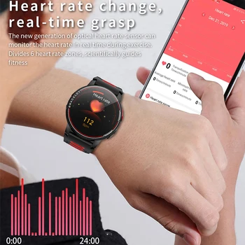 LIGE Novo L6 Pametno Gledati IP68 Vodotesen Šport Moški Ženske Bluetooth Smartwatch Fitnes Tracker Srčnega utripa Za Android IOS