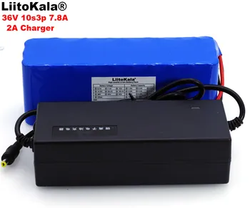 LiitoKala 36V 7.8 Ah 10S3P 18650 Polnilna baterija ,spreminjati Dvokolesa,električna vozila, 36V Varstvo PCB+2A Polnilec