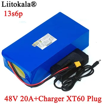 LiitoKala 48V 20ah 13s6p Litij-ionska Baterija 48V 20AH 2000W električna kolesa baterije Vgrajen v 50A BMS XT60 vtič+54.6 V Polnilnik