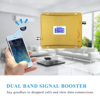 Lintratek LCD-Zaslon 3G W-CDMA 2100MHz + GSM 900Mhz Dual Band Mobilnega Telefona Signal za Ojačevalec GSM 2G 3G UMTS 2100 Signal Repetitorja-
