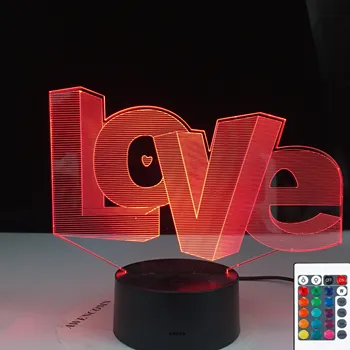 LJUBEZEN Modeliranje 3D Noč Luči Ustvarjalne 7 Barv Spreminjanje Luminaria namizne Svetilke Doma Dekor Valentines Ljubitelje Darilo