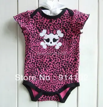 Lobanja Poletje Dojenčka Otroci Dekliška Oblačila Določa Bodysuits +Tutu Krilo + Glavo 3 Kos Obleke Leopard Baby Girl Obleke