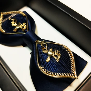 Lok kravato za moške, poročni kraljevsko modra pribor prvotno zasnovo blagovne znamke letnik metulj darila za moške formalno obleko iz svile kravatni