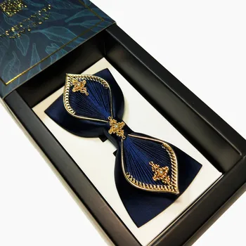 Lok kravato za moške, poročni kraljevsko modra pribor prvotno zasnovo blagovne znamke letnik metulj darila za moške formalno obleko iz svile kravatni