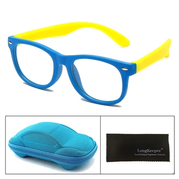 Longkeeper Nove Anti Modra Svetloba Očala, Optično Okvir Otroci Otrok Spektakel Očala Kvadratnih TR90 Jasno Objektiv UV400 Očala