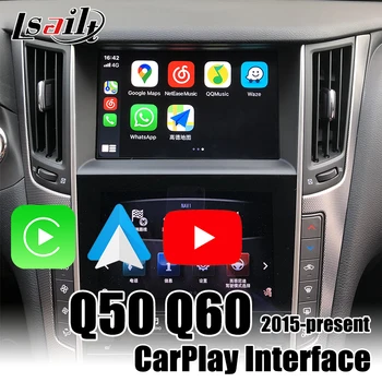 Lsailt Brezžični CarPlay polje za Infiniti Q50 Q60.5-2020 Android Auto s Youtube video vhodi za dodajanje kamere