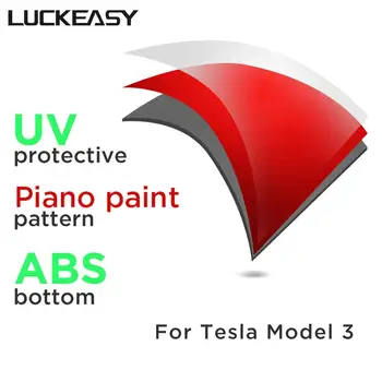 LUCKEASY Za Tesla model 3 2017-2019 Zadaj armrest polje ABS dekorativne oblike Notranje opreme Auto Dodatki rdeče/bela