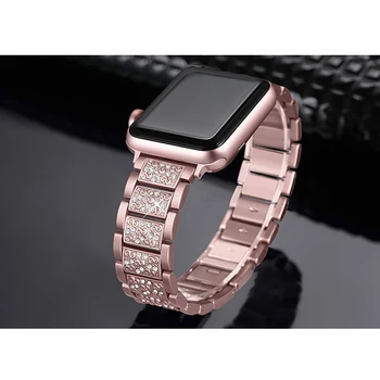 Luksuzni Diamond kovinski trak Za Apple Gledati serije 1/2/3/4/5 40 mm 38 mm 44 42mm iwatch band modna zapestnica pasu Dodatki