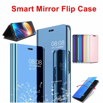 Luksuzni Ogledalo, Pokrovček za Huawei Honor 10 Lite Magnetni Primeru Plastike za P Smart 2019 Stojalo Usnje Fundas Capa Coque