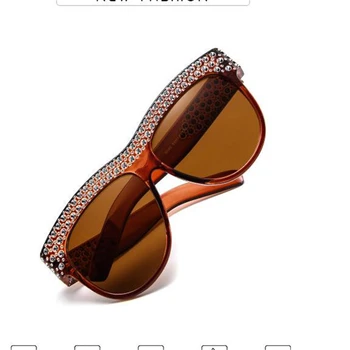 Luksuzni sončna Očala blagovne Znamke Kvadratnih Oči Roza Črni Letnik Diamond sončna Očala Moški Ženski UV400