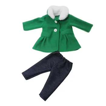 Lutka obleko cyan volne suknji obleko črne hlače igrača primerna oprema 18-inch Dekle lutka in 43 cm lutke otroka c733