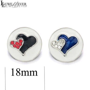 Luwellever Komponenta w352 Srce Kristalno 18 mm Kovinski Gumb Snap Zapestnico, Ogrlico Zamenljivi Nakit Accessorie Ugotovitve