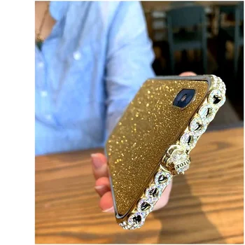 Luxuy Nosorogovo Kovinski Bumper za iphone X XS 8 7 6 6s Plus Zaščitnik Primeru Telefon za Apple Bleščice Diamond Okvirja Primeru