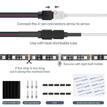 Lučka LED trak 5050 SMD RGB 10M 2roll Glasbe Barve Nastavljiv oddaljen nadzor led osvetlitev DC 12V Adapter Celoten sklop