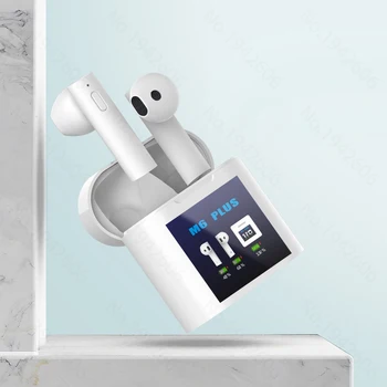 M6 Plus TWS Slušalke Brezžične Bluetooth Glasbo, Slušalke Temperatura Detektorja Nepremočljiva Šport Čepkov Za Xiaomi Huawei iPhone