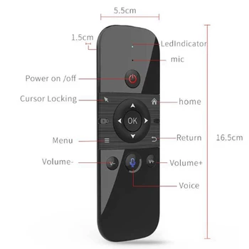 M8 Glas Daljinski Nadzor Zračnega Miško Za 2,4 G Mini Brezžična Tipkovnica, IR Učenje Žiro Zaznavanja za Android TV Box