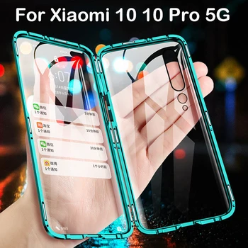 Magnetni Primeru Za Xiaomi 10T Lite 11 5G CC9 Pro POCO X3 Nfc M3 MAX3 MIX2S Kovinski Odbijača Redmi Opomba 8 8T 9S 7 8A K20 Primeru Steklo