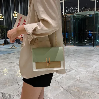 Majhno vrečko ženski 2020 novo korejska različica divjega verigi rame moda kontrast barve Y zaklepanje vrečko poševna majhno vrečko mini