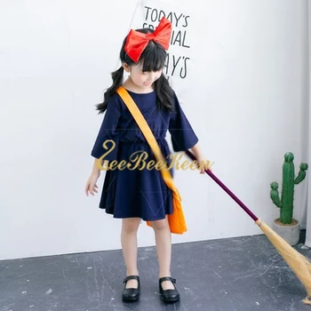 Malo čarovnica cosplay kostum Iapanese Anime Kiki ' s Delivery Service Cosplay bo ustrezala Otroci Halloween Cosplay Čarovnice Obleko Za Deklice