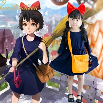 Malo čarovnica cosplay kostum Iapanese Anime Kiki ' s Delivery Service Cosplay bo ustrezala Otroci Halloween Cosplay Čarovnice Obleko Za Deklice