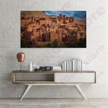 Maroko Ait Ben Haddou Krajinske Slike Kuhinja Soba Stenski Dekor Stari Grad Panoramski Plakat Platno, Tisk Umetnine Dropship