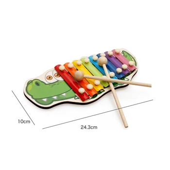 Mavrica Aniaml Lesene Xylophone Instrumenti Baby Glasbene Igrače Izobraževanja Interaktivni Puzzle Igrače Za Otroke Dinozaver Caterpilla