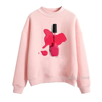 Mavrica design nohte tiskanja ženske jopice modi roza pulover s kapuco ženska moletom feminino ulične znoj femme oblačila