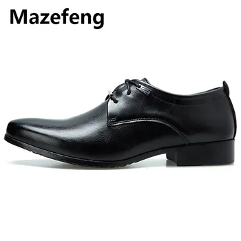 Mazefeng 2019 New Visoke Kakovosti Britanski Stil Usnje Moški Čevlji Čipke-Up Bullock Poslovno Obleko Moških Oxfords Čevlji Moški Formalnih Čevelj