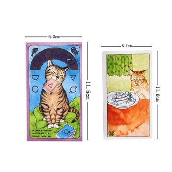 Mačka Tarot 78 Kart Z Vodič Muhast in Duhovit Tarot Krova Naselitve Stuffer za Mucek Ljubitelje Vedeževanje Igre