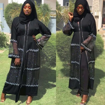 MD Muslimanske Ženske Hidžab Abaya Kimono Caftan Marocain Arabe Večerne Modne Dame Cardigan Plus Velikost Obleko Islamska Oblačila
