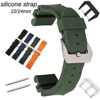 Mehke Gume Watchband 22 mm 24 mm Zamenjava Zapestnica Šport Silikonski Watch Trak Trakovi Manžeta