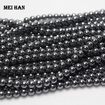 Meihan Brezplačna dostava Naravne 4 mm 6 mm (5strands/set) Hematit nemoteno krog svoboden kroglice za nakit, izdelava načrta ali darilo