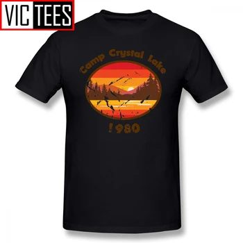 Mens Jason Voorhees T Srajce Tabor Crystal Lake petek 13. T-Shirt Bombaž Tee Shirt XXX Ljubek Moški Print Plaži Tshirt