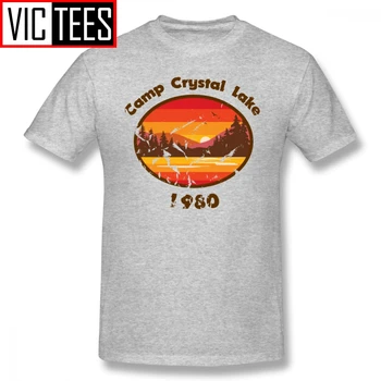 Mens Jason Voorhees T Srajce Tabor Crystal Lake petek 13. T-Shirt Bombaž Tee Shirt XXX Ljubek Moški Print Plaži Tshirt