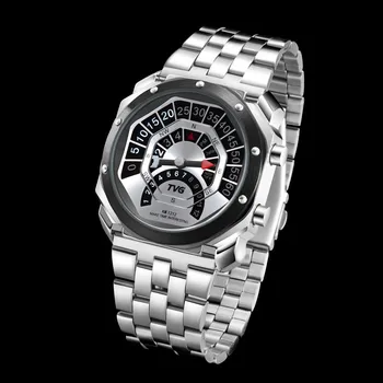 Mens ure top blagovne znamke luksuzni quartz ure Kompas nepremočljiva Prvotni načrt patent iz nerjavečega jekla, moške ure KM1212