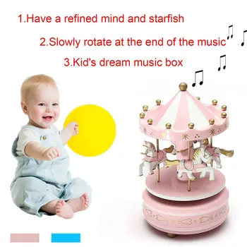 Merry-Go-Round Lesene Music Box Igrača Otroka Otroške Igre Doma Dekor Vrtiljaka konj Music Box Božič Poročno Darilo za Rojstni dan Vroče